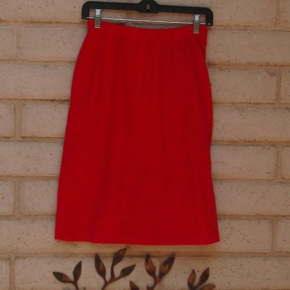 Red Cotton Skirt with Stretchy 24" Waist - Picture 1 of 4